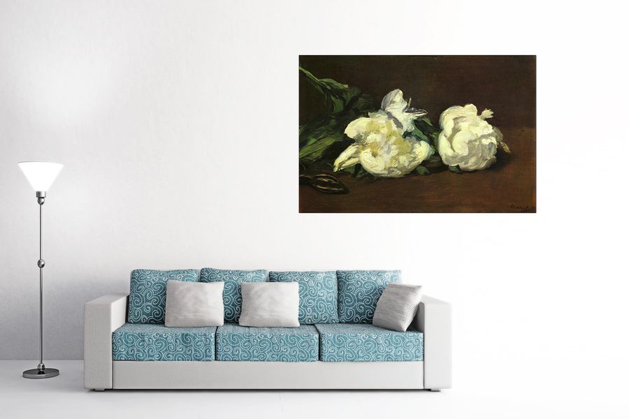 Manet Édouard - Still life, White Peony , Decorative MDF Panel (135x90cm)