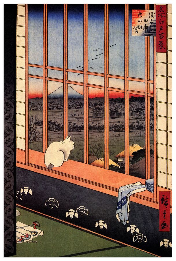 Hiroshige Utagawa  - Asakusa Ricefields , Decorative MDF Panel (60x90cm)