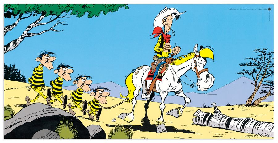 Achde - Lucky Luke E Les Daltons, Decorative MDF Panel (100x50cm)