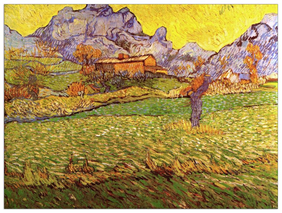 Van Gogh Vincent - A Meadow in the Mountains Le Mas de Saint-Paul, Decorative MDF Panel (80x60cm)