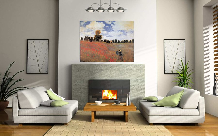 Monet - Poppies Near Argenteuil, Decorative MDF Panel (100x76cm)