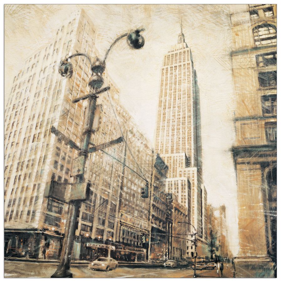 Daniels - Empire State Building from Madison Avenue, Decorative MDF Panel (70x70cm)