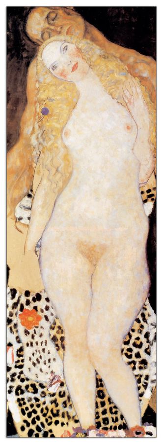 Klimt - Adam And Eva, Decorative MDF Panel (49x140cm)