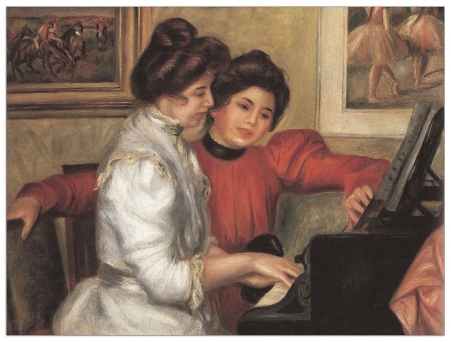 Renoir Pierre-auguste - Yvonne and Christine Lerolle at the piano, Decorative MDF Panel (80x60cm)