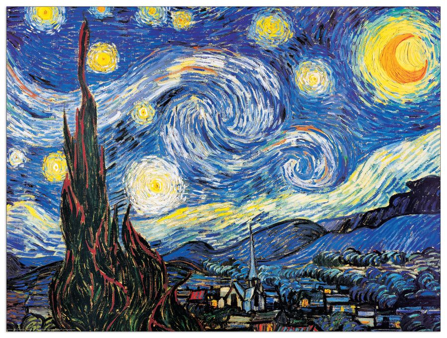 Van Gogh - Starry Night, Decorative MDF Panel (80x60cm)