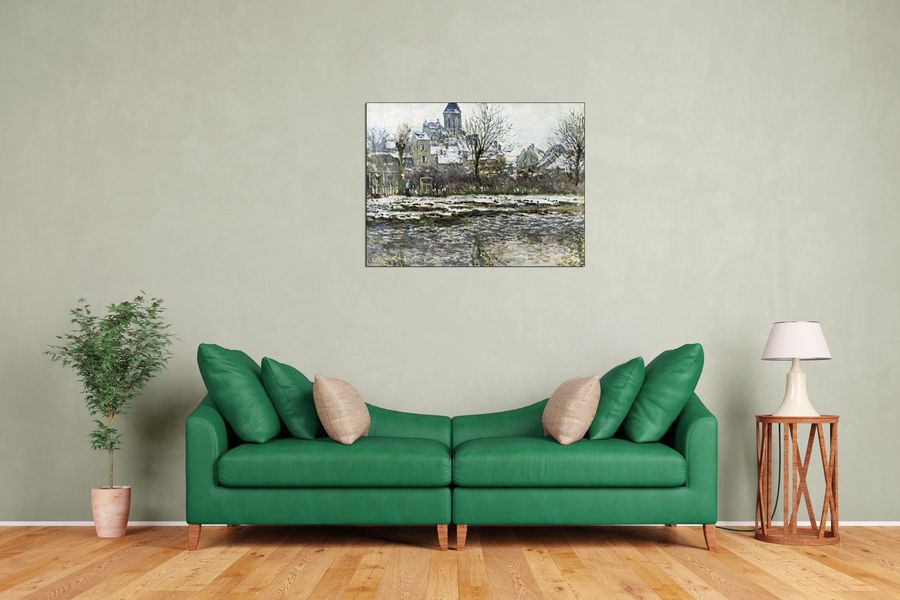 Monet Claude - Snow in Vetheuil , Decorative MDF Panel (80x60cm)