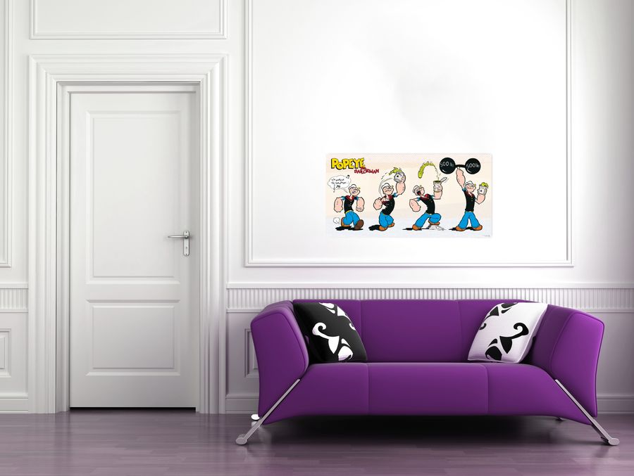 Segar - Popeye Eats Spinach, Decorative MDF Panel (138x70cm)