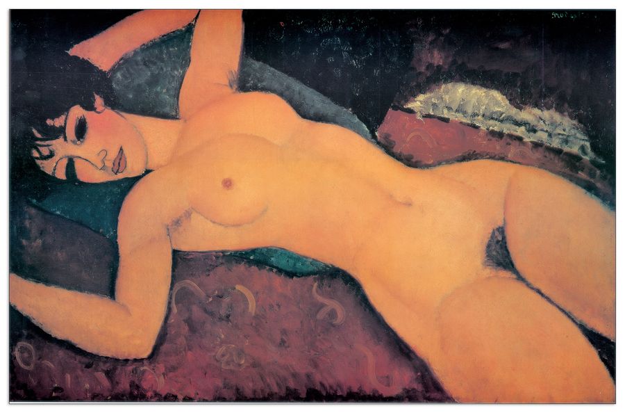 artopweb Modigliani - Reclining Nude With Decorative MDF Panel (140x91cm)