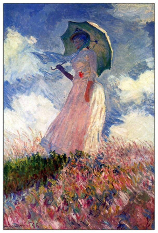 Monet Claude - Woman with Parasol, study, Decorative MDF Panel (60x90cm)