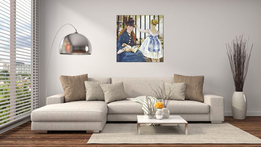 Manet Édouard - Railway, Decorative MDF Panel (70x70cm)