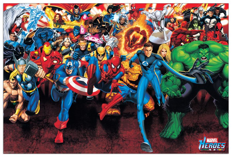 Marvel - Marvel Superheroes, Decorative MDF Panel (90x60cm)