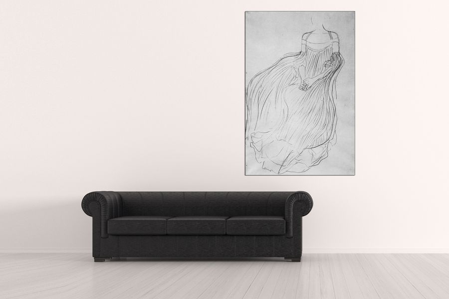 Klimt Gustav - Costume study, Decorative MDF Panel (90x135cm)