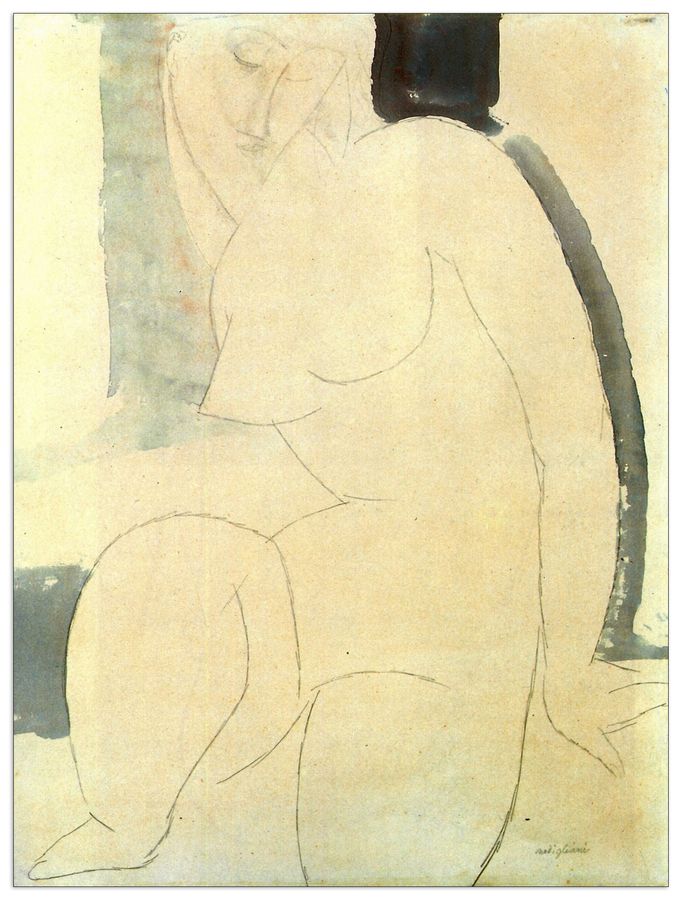Modigliani Amedeo - Female nude, Decorative MDF Panel (90x120cm)