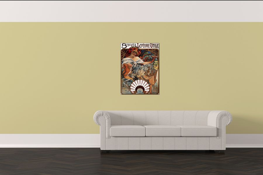 Mucha Alphonse - Buscuits, Lefevre-Utile, Decorative MDF Panel (60x80cm)