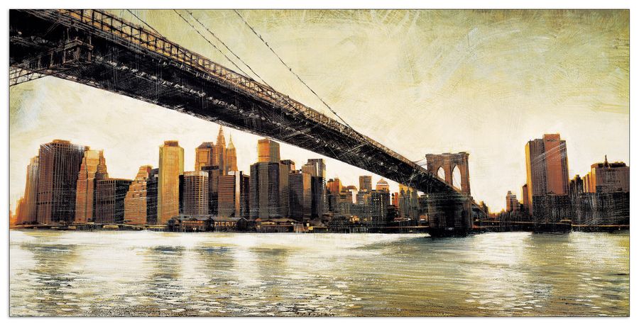 Daniels - Brooklyn Bridge View, Decorative MDF Panel (100x50cm)