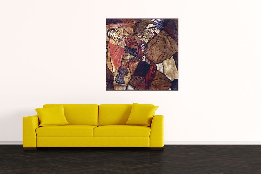 Schiele Egon  - Agony (The Death Struggle), Decorative MDF Panel (100x100cm)