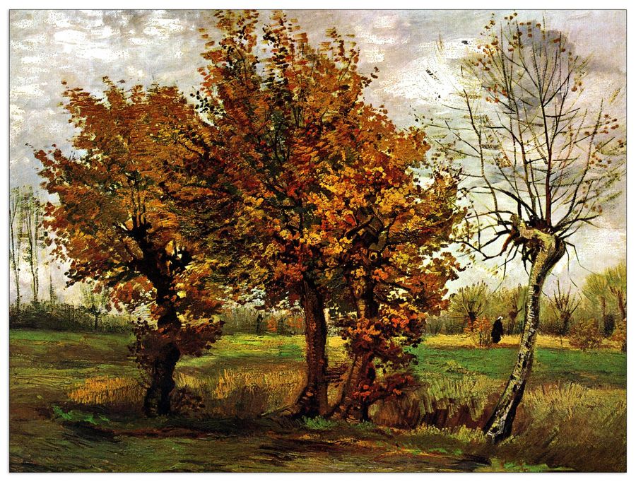 Van Gogh Vincent - Autumn Landscape with Four Trees, Decorative MDF Panel (80x60cm)