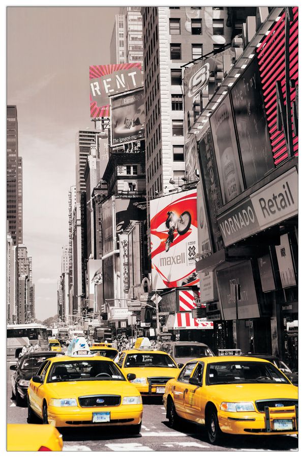 Photography Collection - Times Square, Decorative MDF Panel (115x175cm)