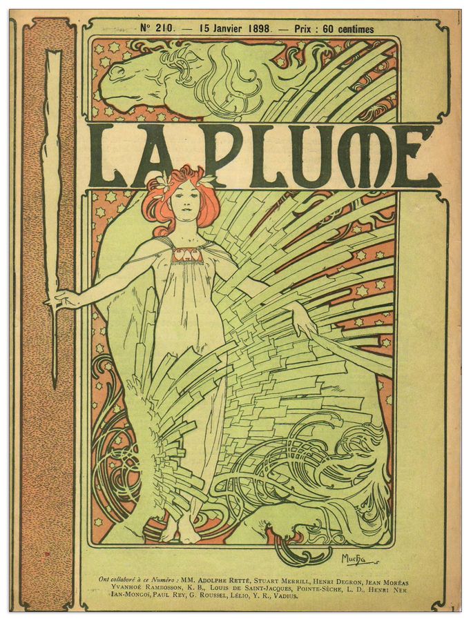 Mucha Alphonse - La Plume, Decorative MDF Panel (90x120cm)
