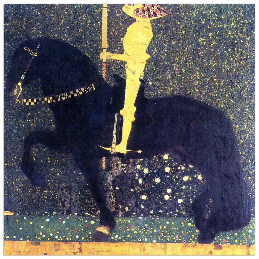 Klimt Gustav - The life of a struggle (The Golden Knights), Decorative MDF Panel (50x50cm)