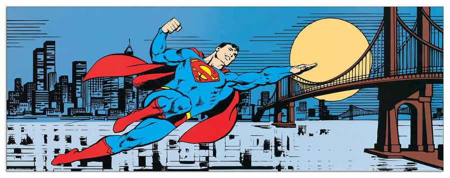 Dc Comics - Metropolis Skyline, Decorative MDF Panel (138x48cm)