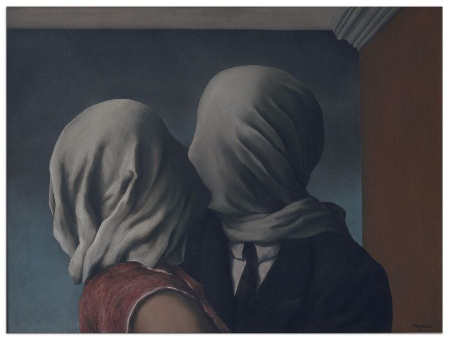 Magritte - The Lovers, Decorative MDF Panel (80x60cm)