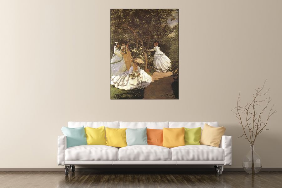 Monet Claude - Femmes au jardin 1867, Decorative MDF Panel (90x120cm)