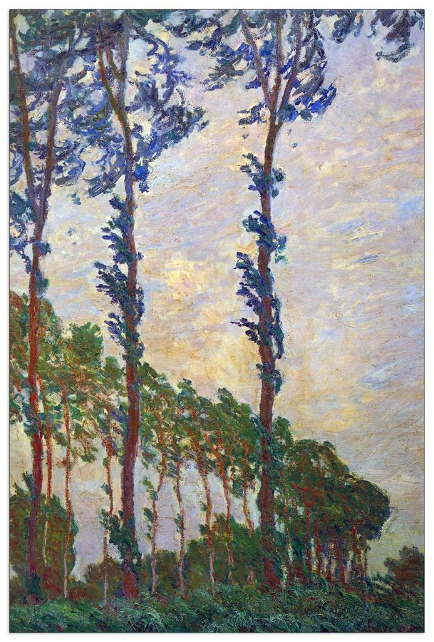 Monet Claude - Poplar series, wind, Decorative MDF Panel (60x90cm)