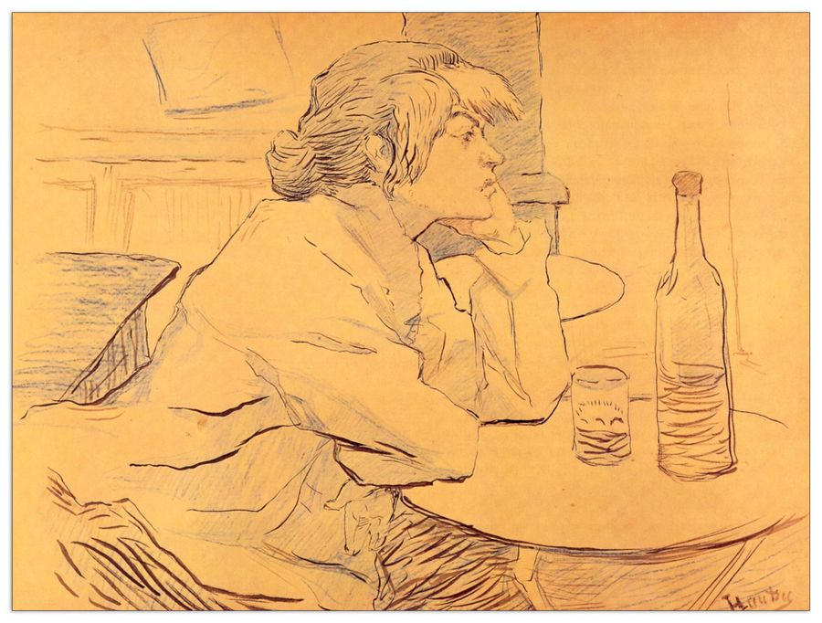 Toulouse-lautrec - The Hangover, Decorative MDF Panel (120x90cm)