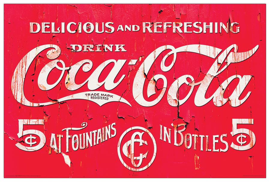 Delicious &b refreshing Coca Cola, Decorative MDF Panel (90x60cm)