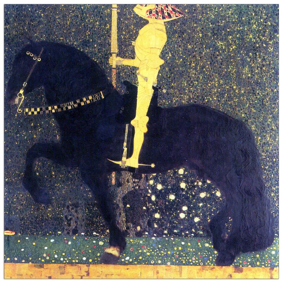 Klimt Gustav - The life of a struggle (The Golden Knights), Decorative MDF Panel (30x30cm)