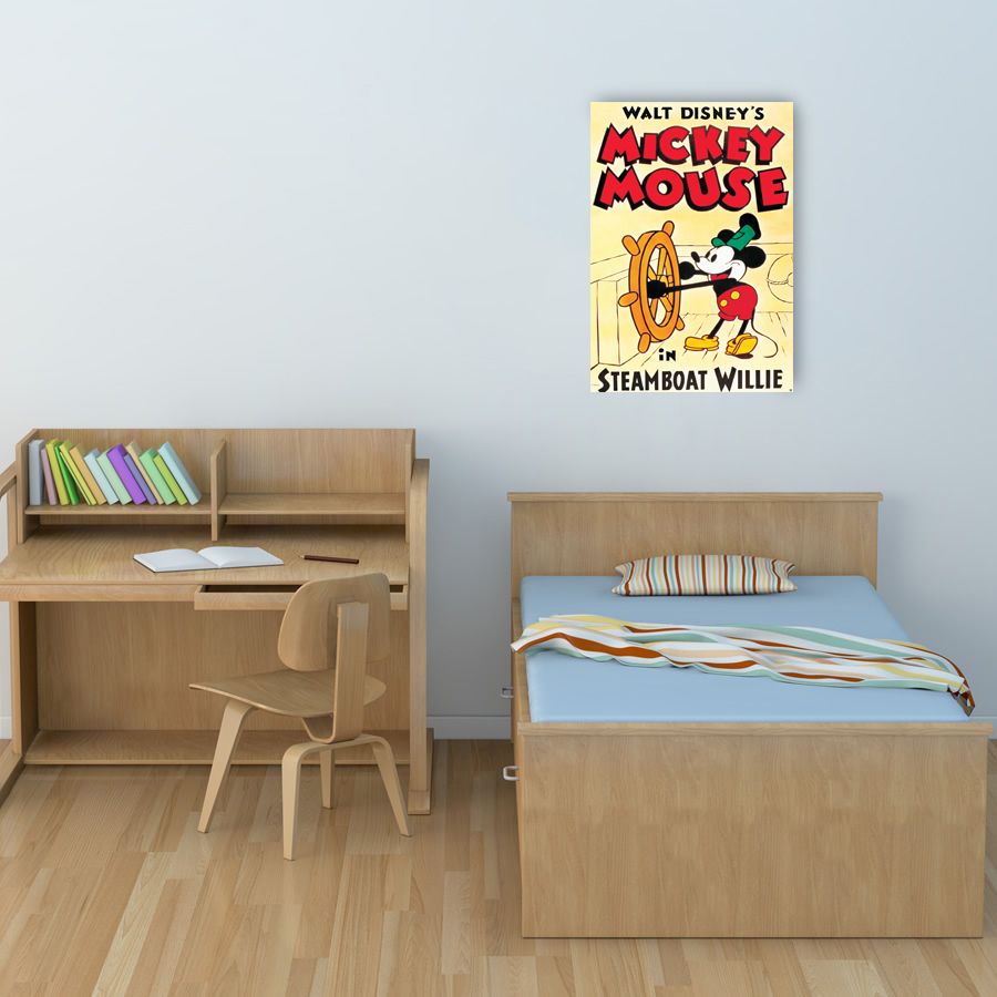 Disney - Mickey Mouse In Steamboat Willie, Decorative MDF Panel (68x98cm)