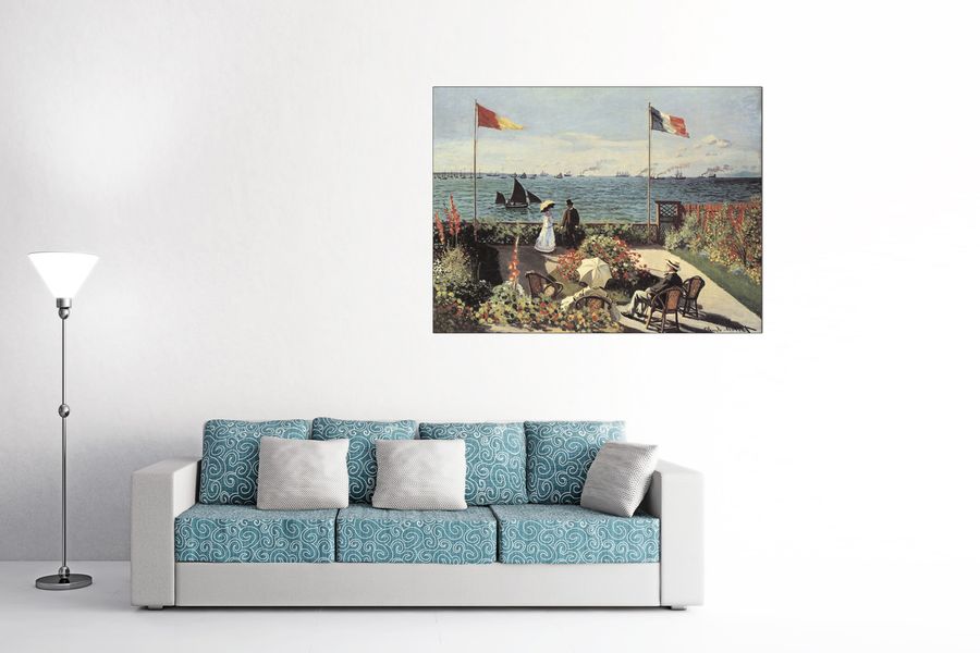 Monet Claude - Garden at Sainte-Adresse, Decorative MDF Panel (120x90cm)
