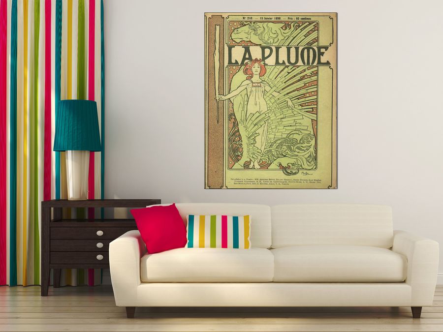 Mucha Alphonse - La Plume, Decorative MDF Panel (90x120cm)