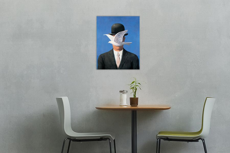 Magritte - L'Homme au Chapeau, Decorative MDF Panel (50x70cm)