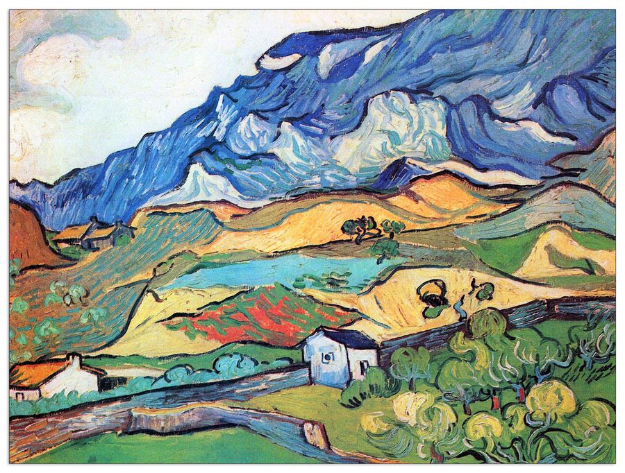 Van Gogh Vincent - Les Alpilles, a mountain landscape near Saint-ReÌmy, Decorative MDF Panel (120x90cm)