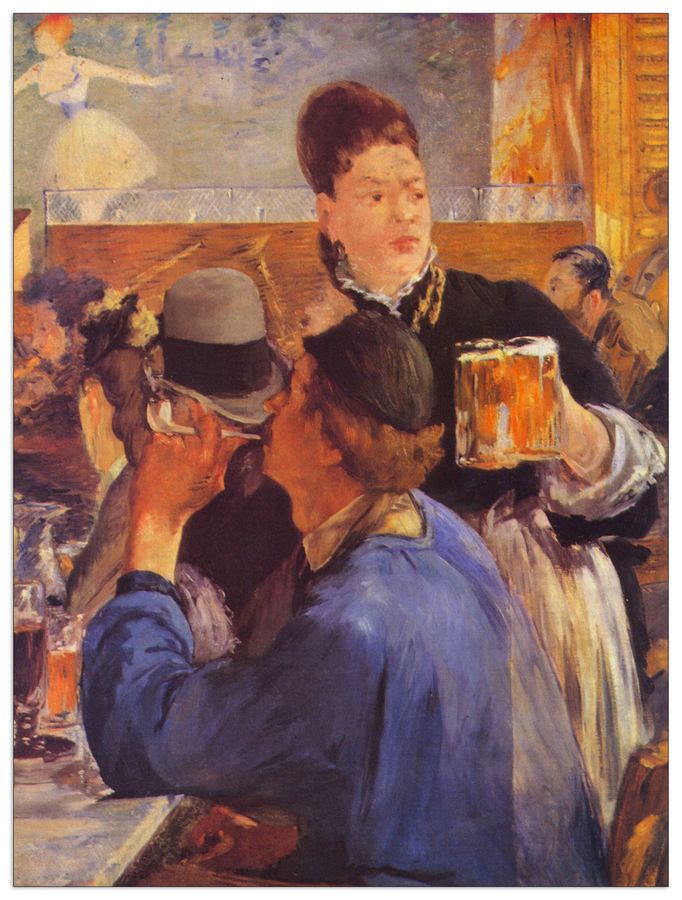Manet Édouard - Beer Waitress, Decorative MDF Panel (90x120cm)