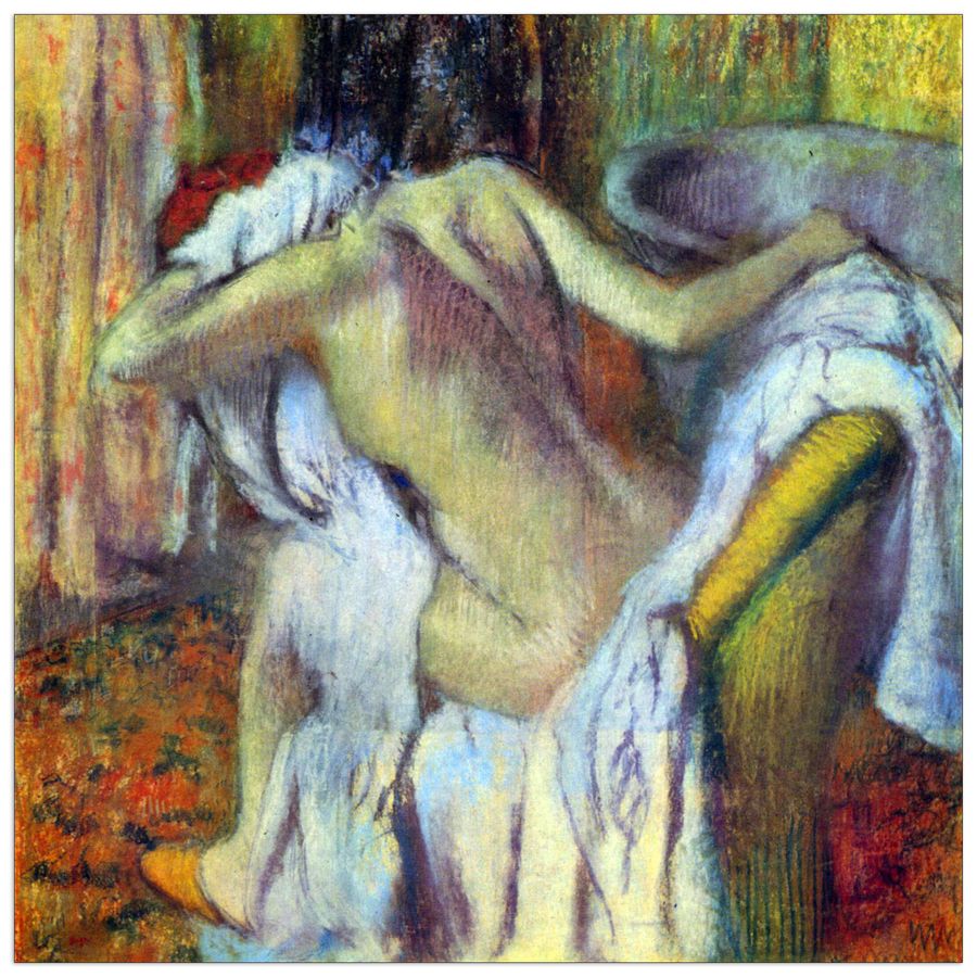 Degas Edgar - After Bathing, Decorative MDF Panel (70x70cm)