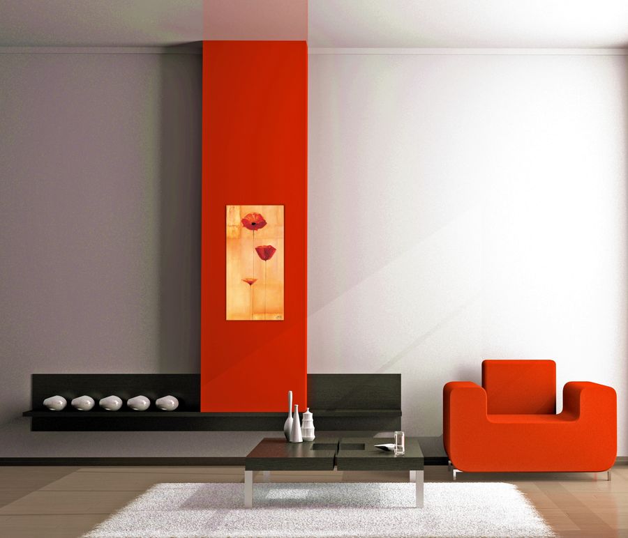 Heinemann - Poppy Elegance IV, Decorative MDF Panel (50x100cm)