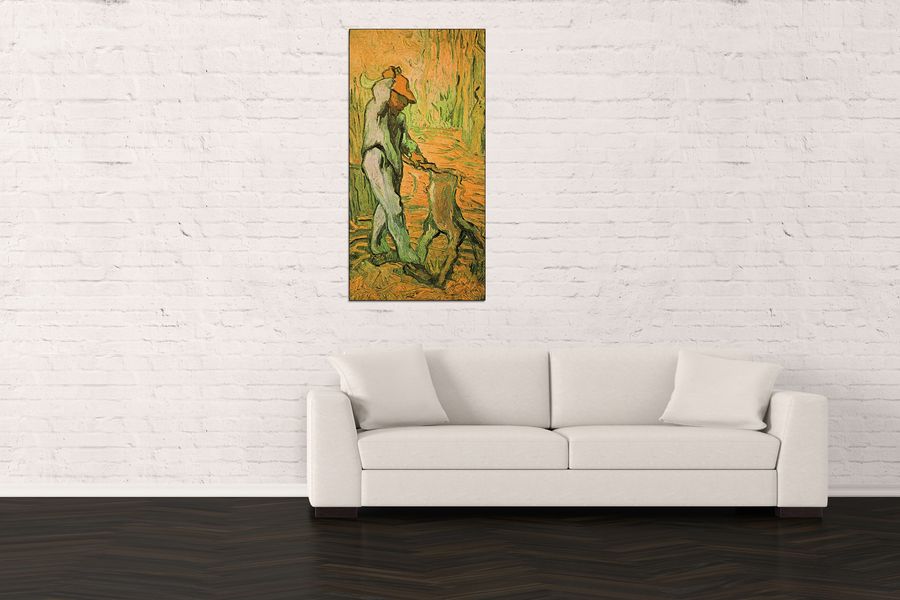 Van Gogh Vincent - Woodcutter (after Millet) , Decorative MDF Panel (50x100cm)