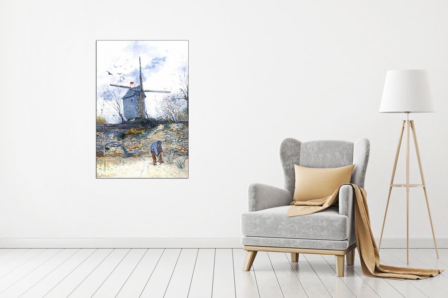 Van Gogh Vincent - Le Moulin de la Galette III, Decorative MDF Panel (60x90cm)