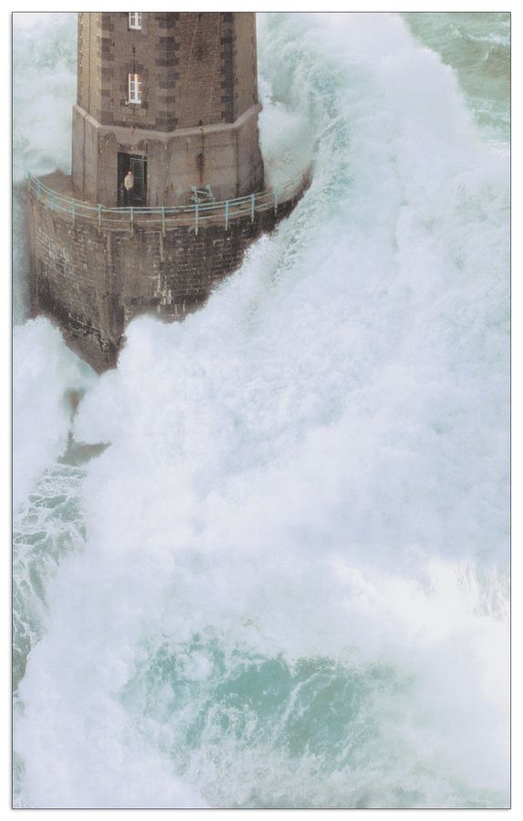 Guichard - Storm-Swept Lighthouse, Decorative MDF Panel (44x71cm)