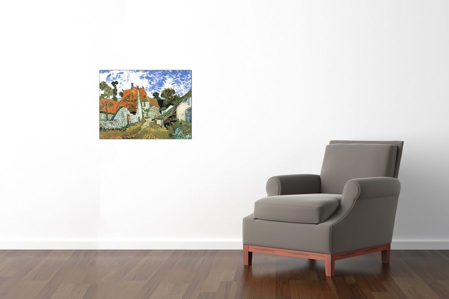 Van Gogh Vincent - Houses in Auvers , Decorative MDF Panel (80x60cm)