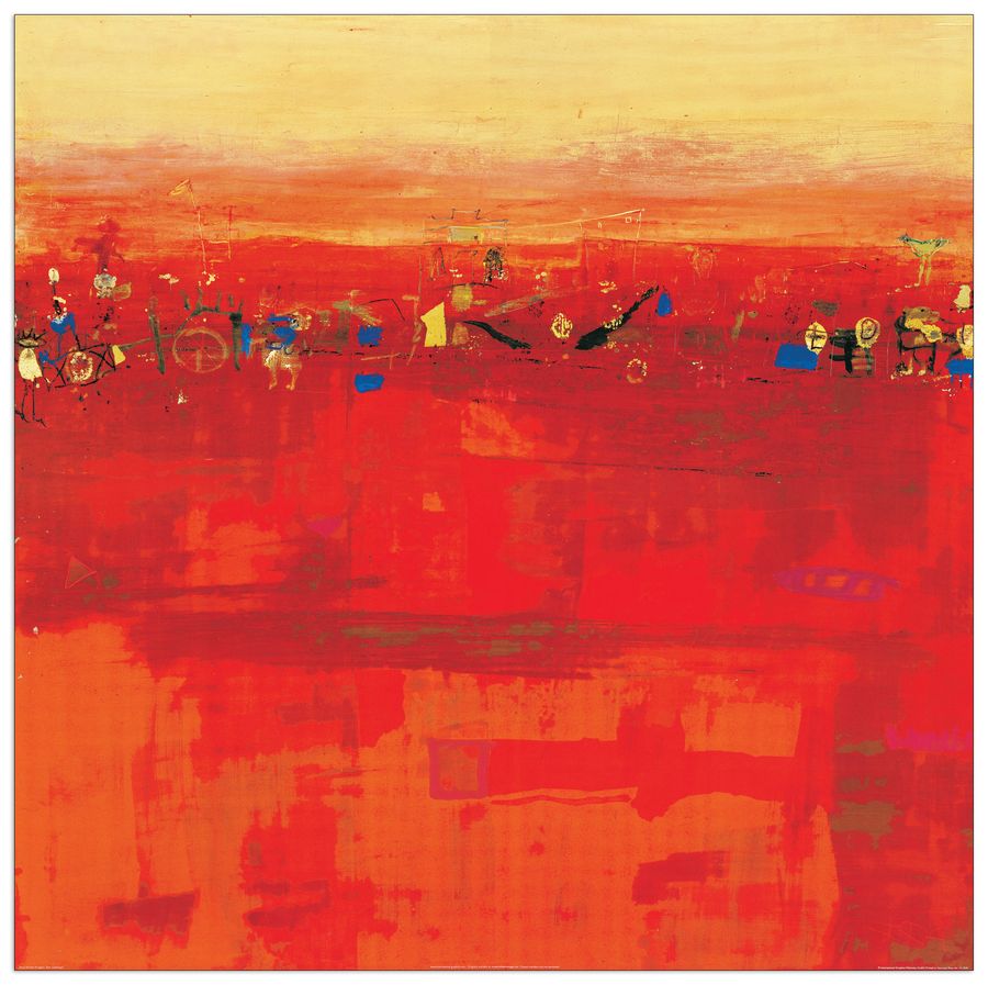 Richter - Armgart - Red Landscape, Decorative MDF Panel (100x100cm)