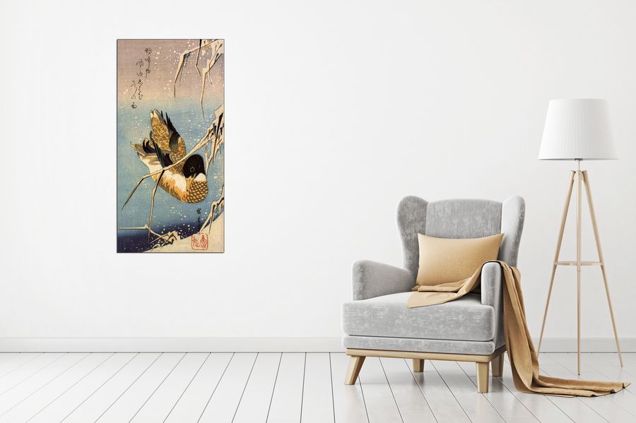 Hiroshige Utagawa  - Wild duck, Decorative MDF Panel (50x100cm)