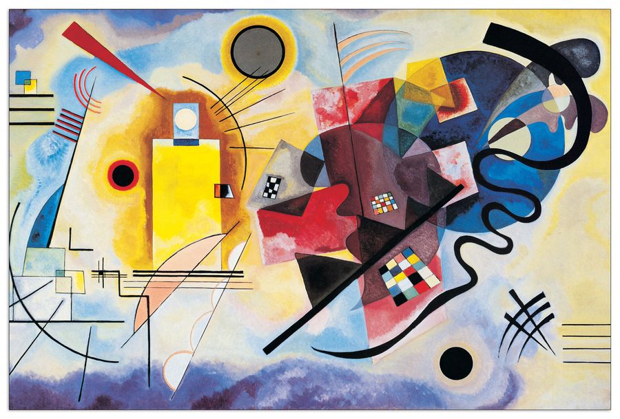 Kandinsky - Gelb-Rot-Blau, Decorative MDF Panel (90x60cm)