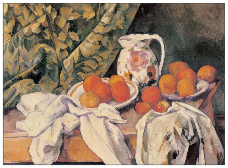 Cezanne - Stillben mit Fruechten, Decorative MDF Panel (100x73cm)