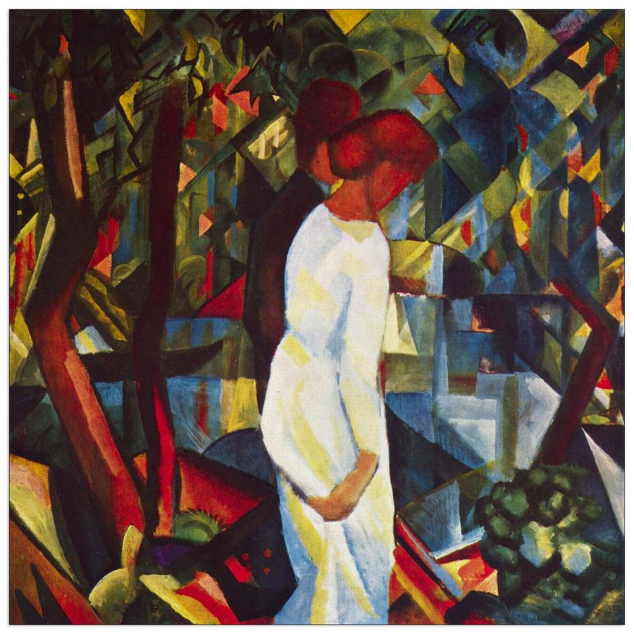Macke August - Couple in the forest, Decorative MDF Panel (50x50cm)