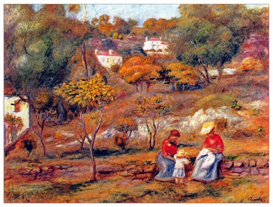 Renoir Pierre-auguste - Landscape at Cagnes, Decorative MDF Panel (80x60cm)