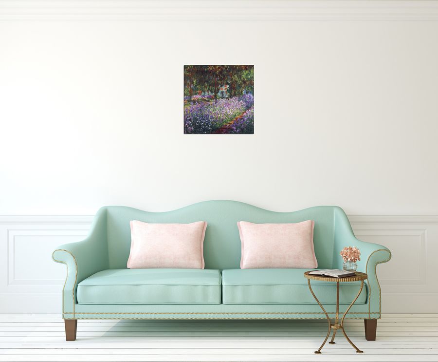 Monet Claude - Monet's garden in Giverny, Decorative MDF Panel (30x30cm)